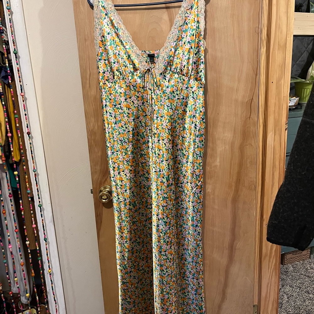 Wild Fable Floral Maxi Dress with Lace Trim